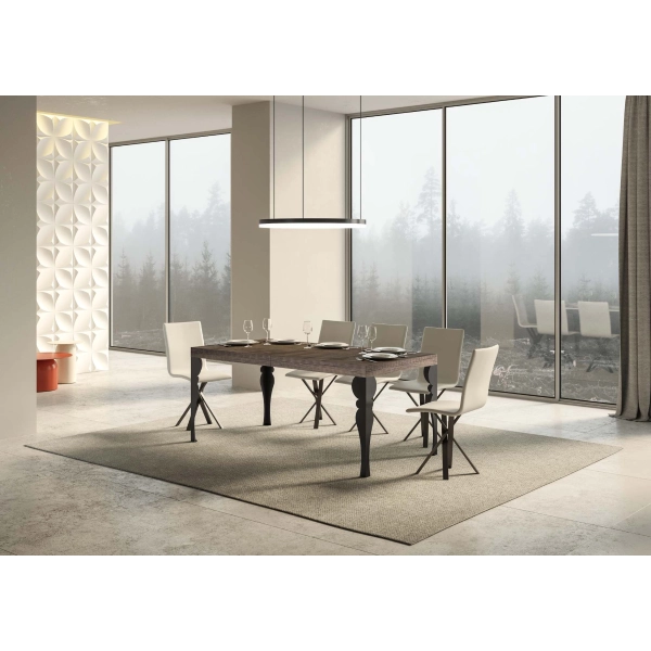 mesa extensible paxon tapa nogal 90x160 extended 264 estructura antracita