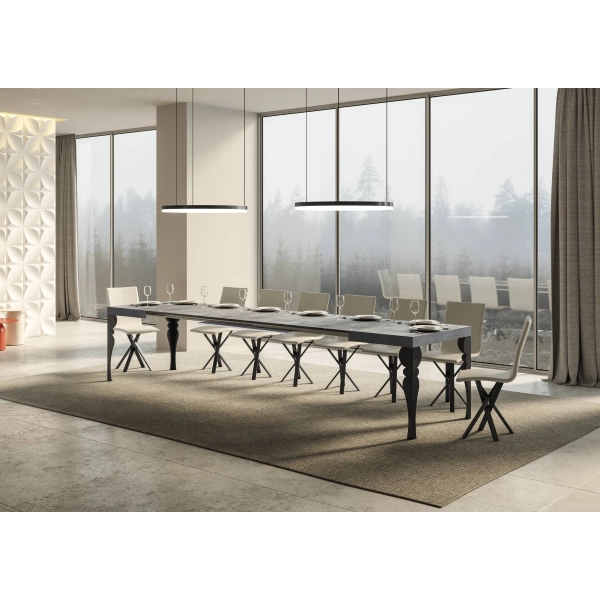 mesa extensible paxon tapa cemento 90x130 extended 390 estructura antracita