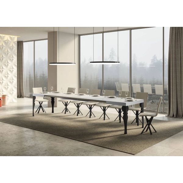 mesa extensible paxon tapa fresno blanco 90x180 alargada 440 estructura antracita