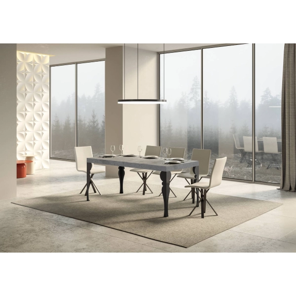 mesa extensible paxon tapa cemento 90x180 extended 440 estructura antracita