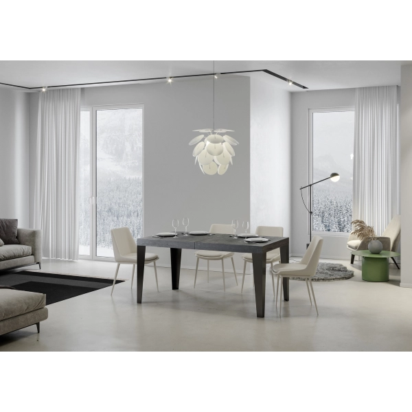 Mesa Flame Extensible Dessus Ciment 90x180 Allongée 440 cadre Antracita