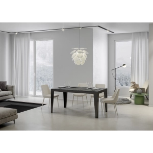 Tavolo Flame Evolution piano Cemento 90x120 Allungato 380 telaio Antracite