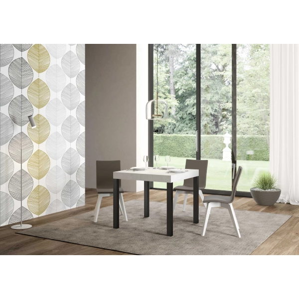 mesa daily extensible tapa fresno blanco 90x90 extended 246 estructura antracita