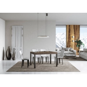 Tavolo everyday Allungabile piano Noce 90x130 telaio Allungato 390 Antracite
