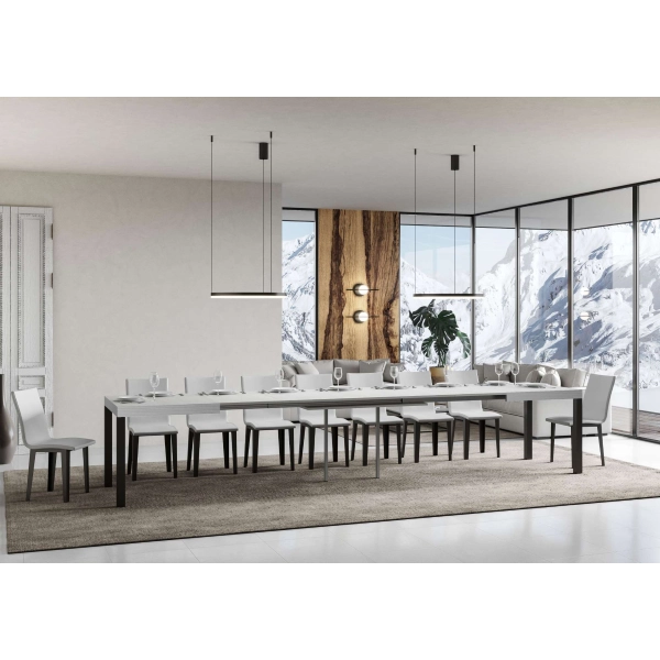 mesa daily extensible tapa fresno blanco 90x160 extended 420 estructura antracita