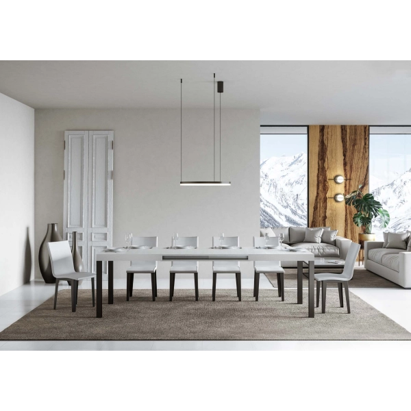 mesa daily extensible tapa fresno blanco 90x180 estructura alargada 440 antracita