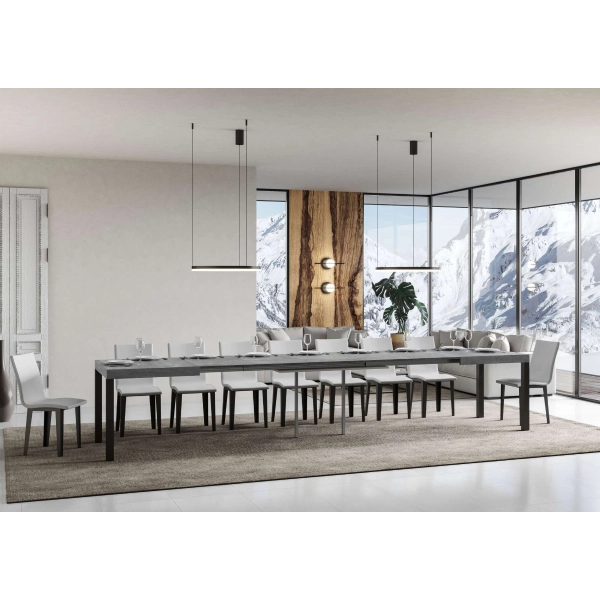 mesa daily extensible tapa de hormigón 90x180 extended 440 marco antracita