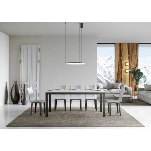 Table Everyday Evolution Dessus Frêne Blanc 90x180 Allongée 284 cadre Anthracite