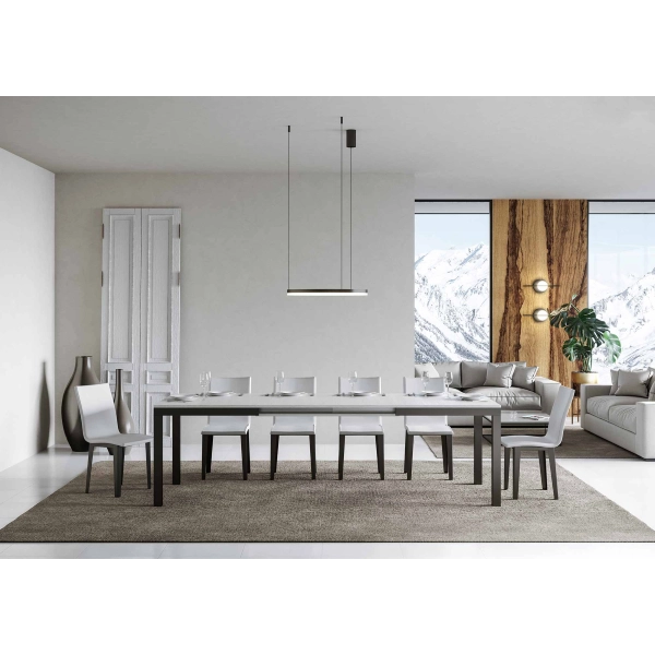 mesa daily evolution tapa de fresno blanco 90x180 estructura alargada 284 antracita