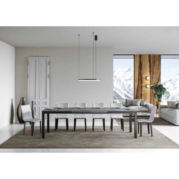 mesa daily evolution tablero hormigón 90x180 extended 284 estructura antracita