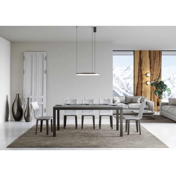 mesa daily evolution tablero hormigón 90x160 extended 420 estructura antracita