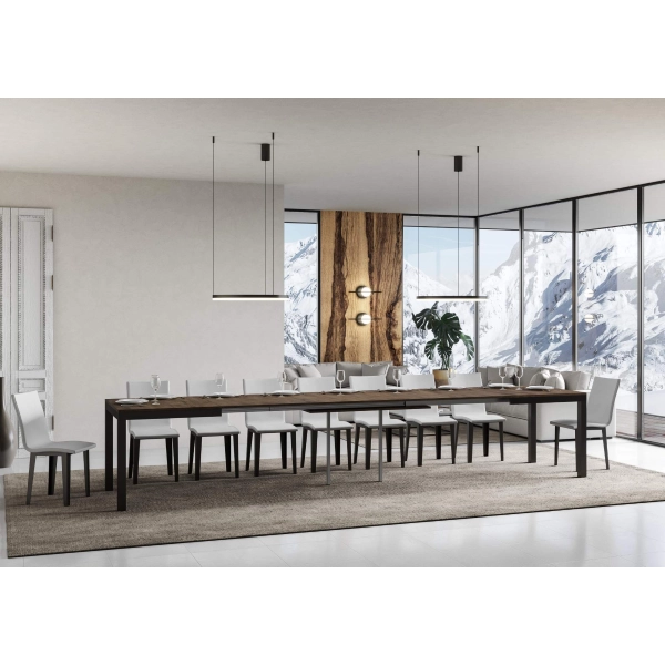 mesa daily evolution tablero de nogal 90x160 extendido 420 estructura antracita