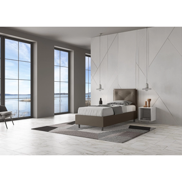 Appia-Bett 80x200 Basis und Cappuccino-Behälter