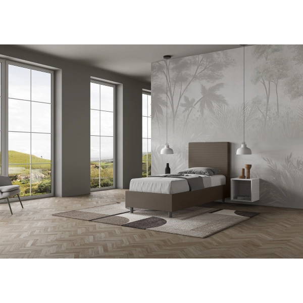 Cama Focus 80x210 con base capuchino
