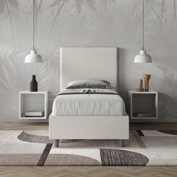 Cama Focus malla 80x210 y contenedor blanco