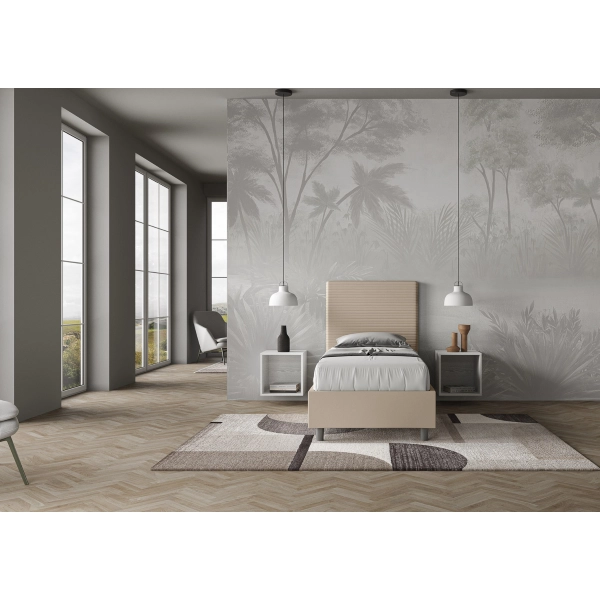 Cama Focus 80x210 gris tórtola base y contenedor
