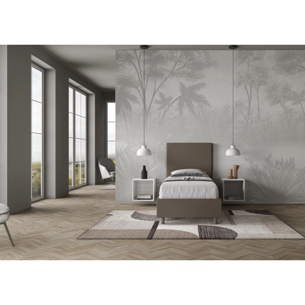 Cama Focus malla 80x210 y contenedor capuchino