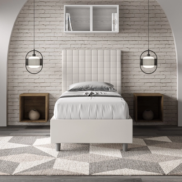 Cama Sunny malla 80x190 y contenedor blanco