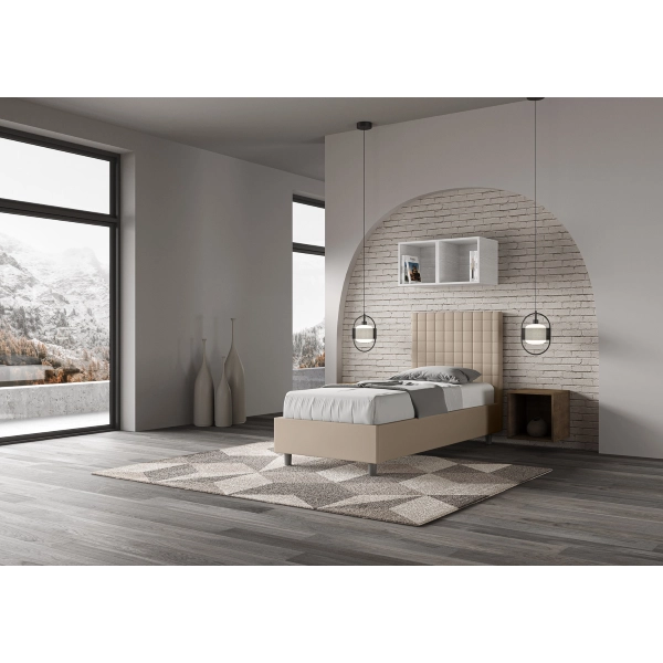 Cama Sunny 80x200 con base gris tórtola