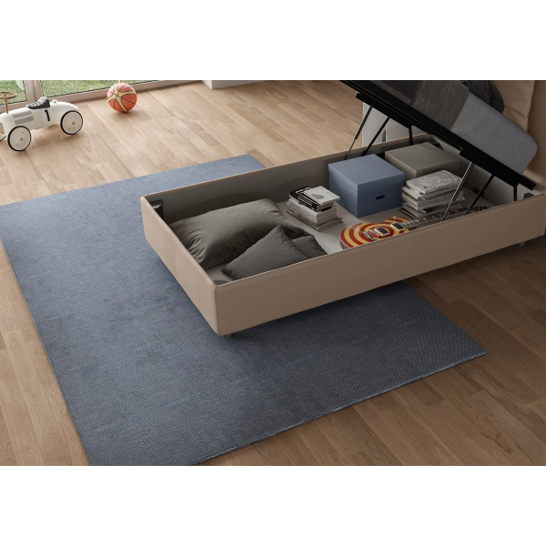 Cama Sunny 80x210 gris tórtola base y contenedor