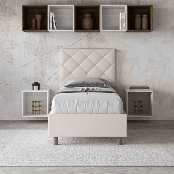 Cama Priya 80x190 con base blanca