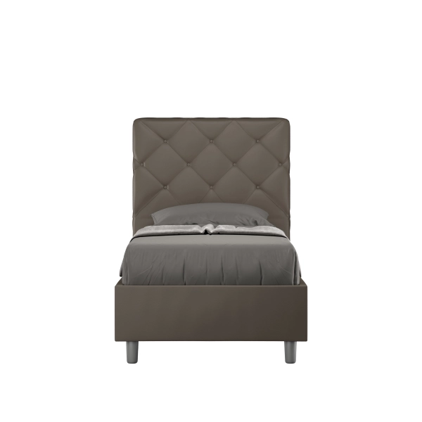Cama Priya 80x190 con base capuchino