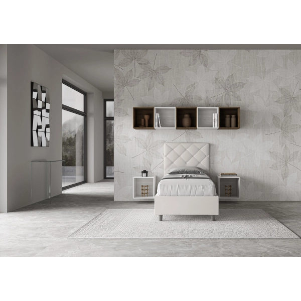 Cama Priya malla 80x190 y contenedor blanco