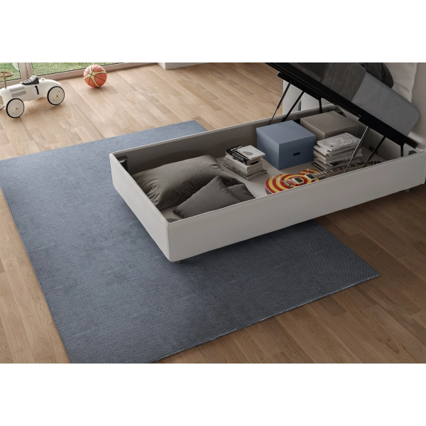 Cama Priya malla 80x190 y contenedor blanco