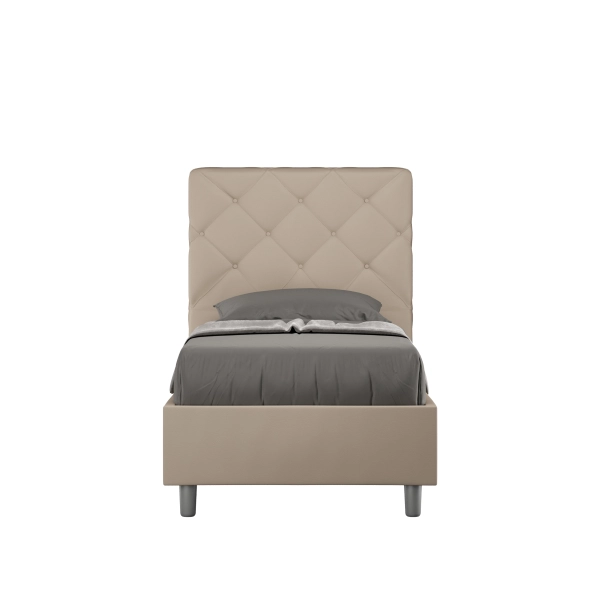 Cama Priya 80x190 gris tórtola base y contenedor