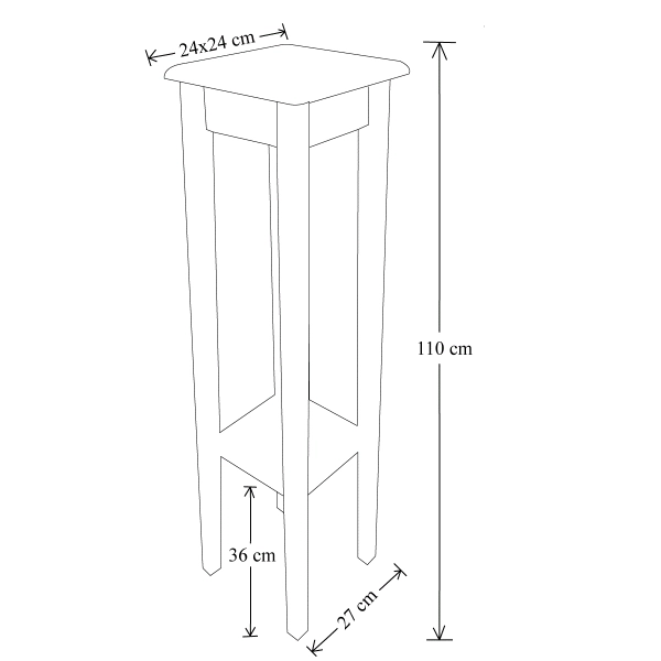 Colonna arredo portavaso in legno BIG H110 Laccato Bianco