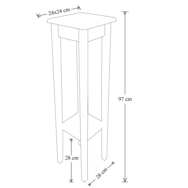 Columna portajarrones de madera MEDIUM H97 nogal