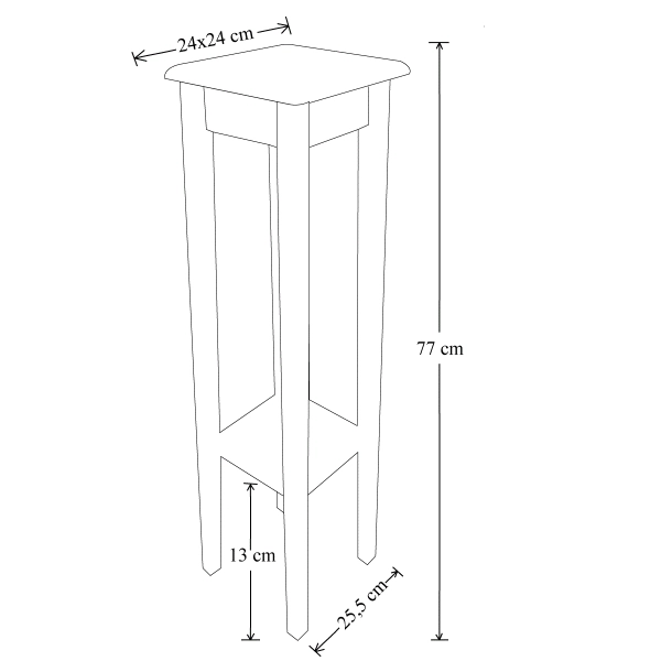 Colonna in legno arredo portavaso SMALL H77 Laccato Tortora