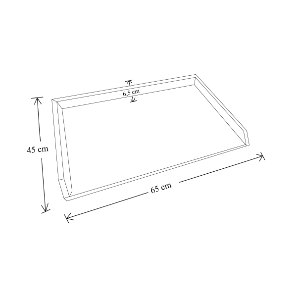 Planche à pâtisserie en bois pour pâtes traditionnelles avec bordure 65x48 cm