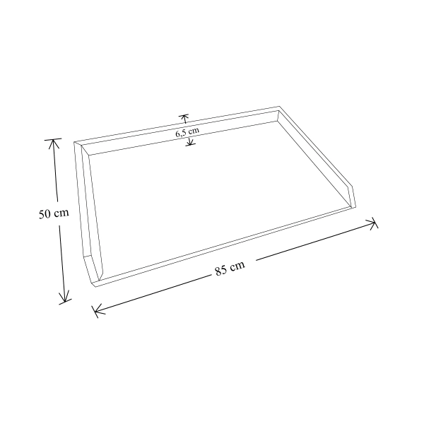 Planche à pâtisserie en bois pour pâtes traditionnelles avec bord 85x48 cm