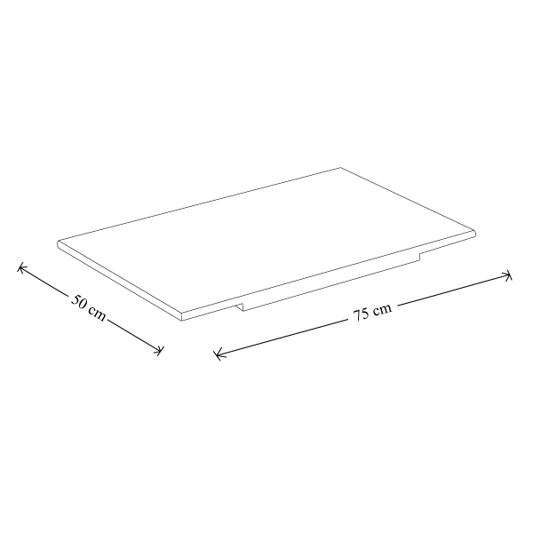Planche à pâtisserie en bois pour pâte traditionnelle sans bord 75x48 cm