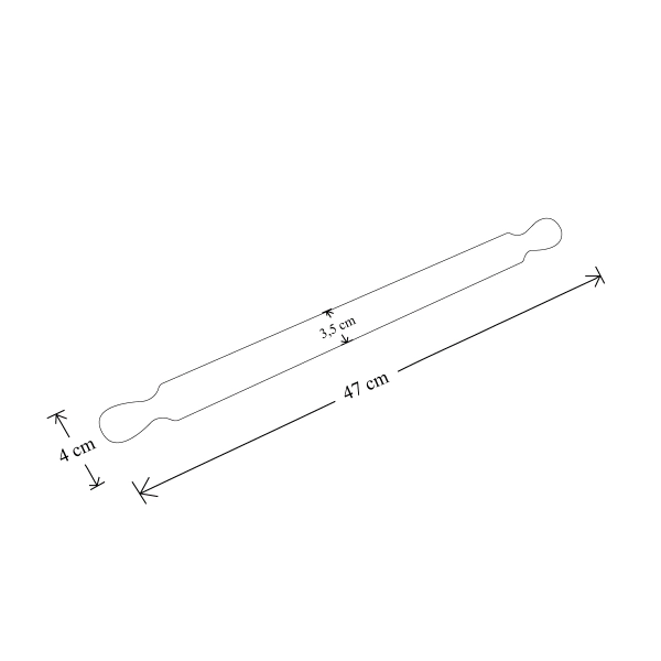 Planche à pâtisserie en bois pour pâte traditionnelle sans bord avec rouleau à pâtisserie 85x48 cm