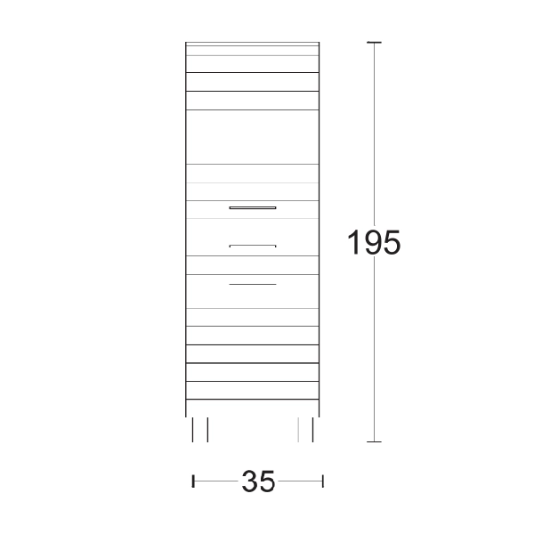 Bodenstehende Badezimmersäule H193 mit 2 Türen und 2 Schubladen RIGO Glossy White