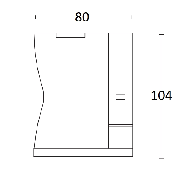 Espejo de baño con lámpara LED y mueble de pared ONDA 80 hormigón