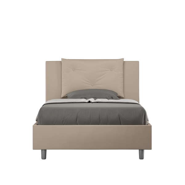 Appia Bett L.120 D.210 taubengrauer Sockel und Behälter