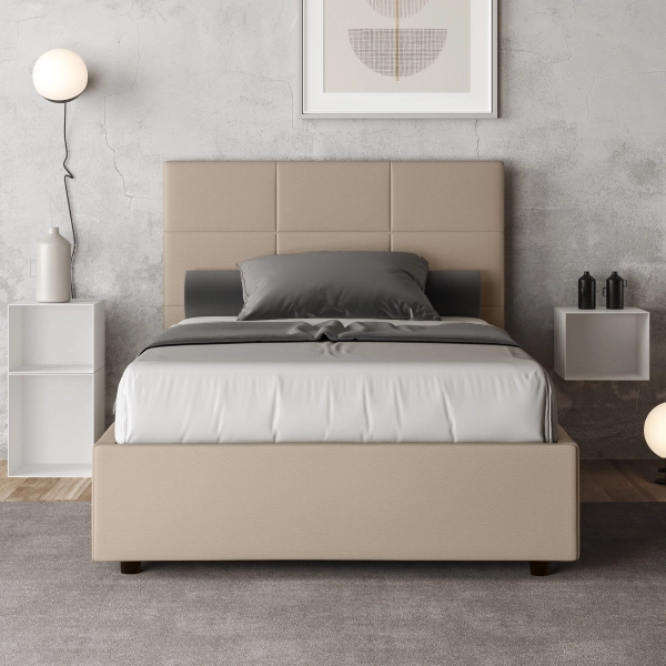 Mika Bett 120x210 mit taubengrauem Untergestell