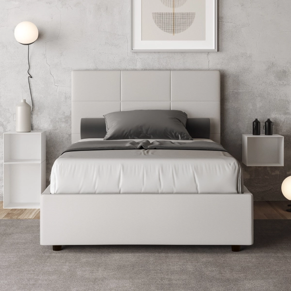 Bett Mika 120x210 Mesh und weißer Behälter