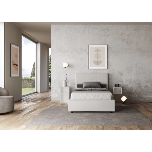 Bett Mika 120x210 Mesh und weißer Behälter
