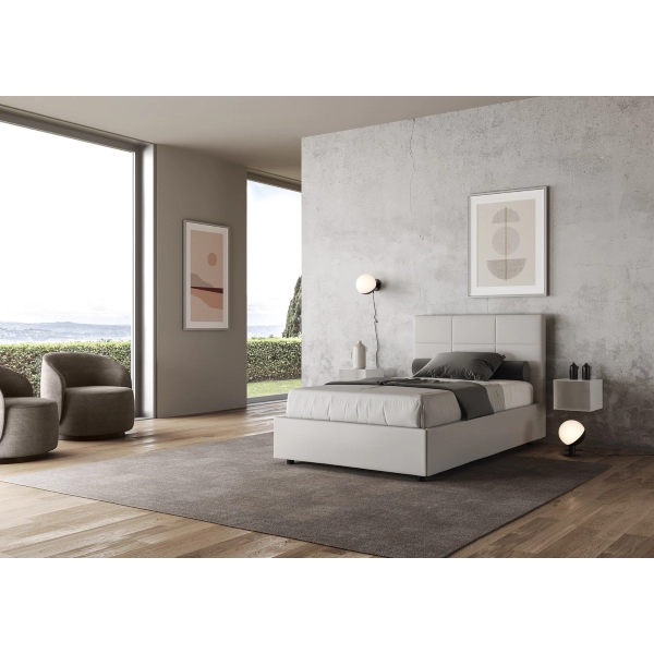Bett Mika 120x210 Mesh und weißer Behälter