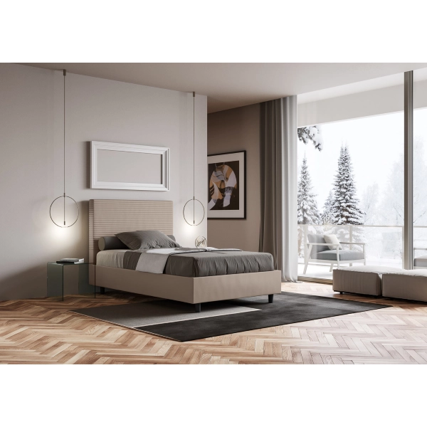 Focus Bett 120x200 mit taubengrauem Untergestell