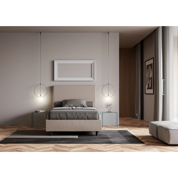 Focus Bett 120x210 taubengrauer Sockel und Behälter