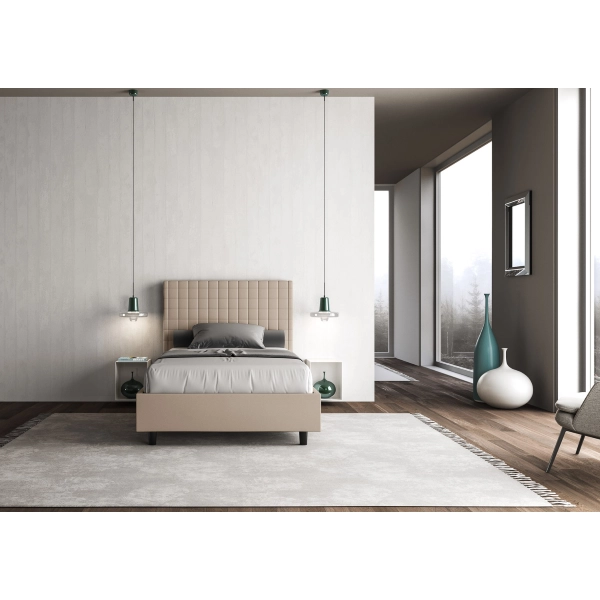 Sunny Bett 120x210 taubengrauer Sockel und Behälter