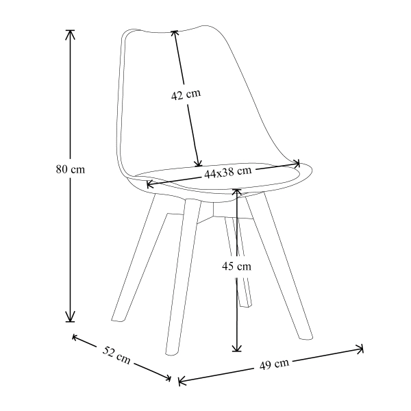 Sedia Kaira bianco con seduta ecopelle e gambe in legno - 4 pezzi