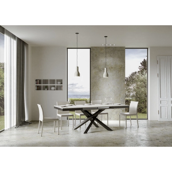Mesa Volantis Evolution Tapa Fresno Blanco 90x180 Extended 440 Estructura Antracita