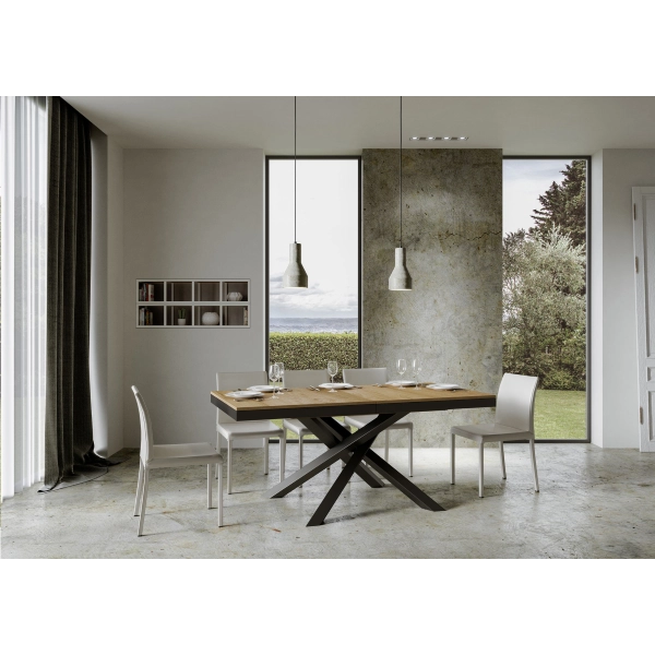 Mesa Volantis Evolution Tapa Roble Natura 90x180 Alargada 440 Estructura Antracita