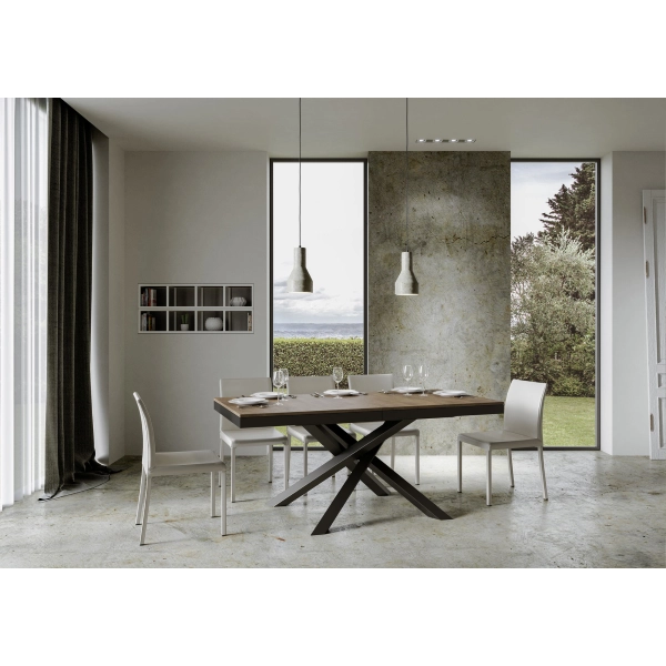Mesa Volantis Evolution Tapa Nogal 90x180 Alargada 440 Estructura Antracita